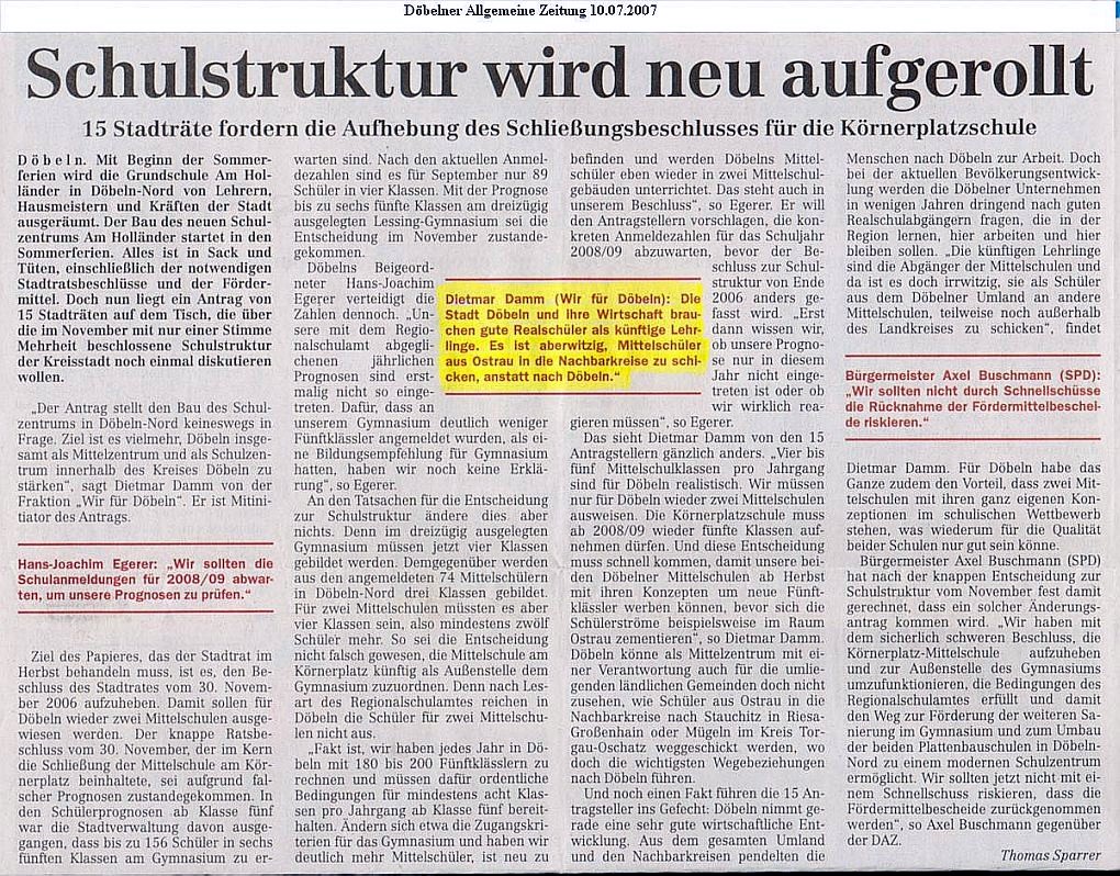 WIR F&Uuml;R D&Ouml;BELN, HANDELN STATT REDEN
