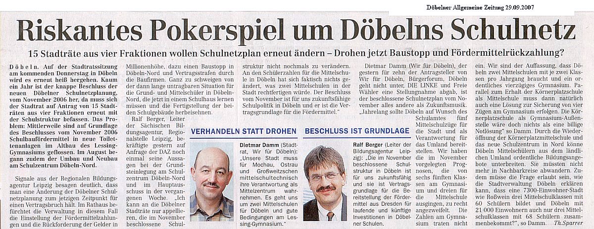 WIR F&Uuml;R D&Ouml;BELN, HANDELN STATT REDEN