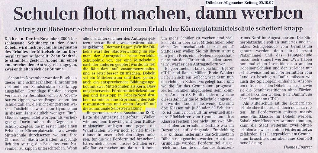 WIR F&Uuml;R D&Ouml;BELN, HANDELN STATT REDEN