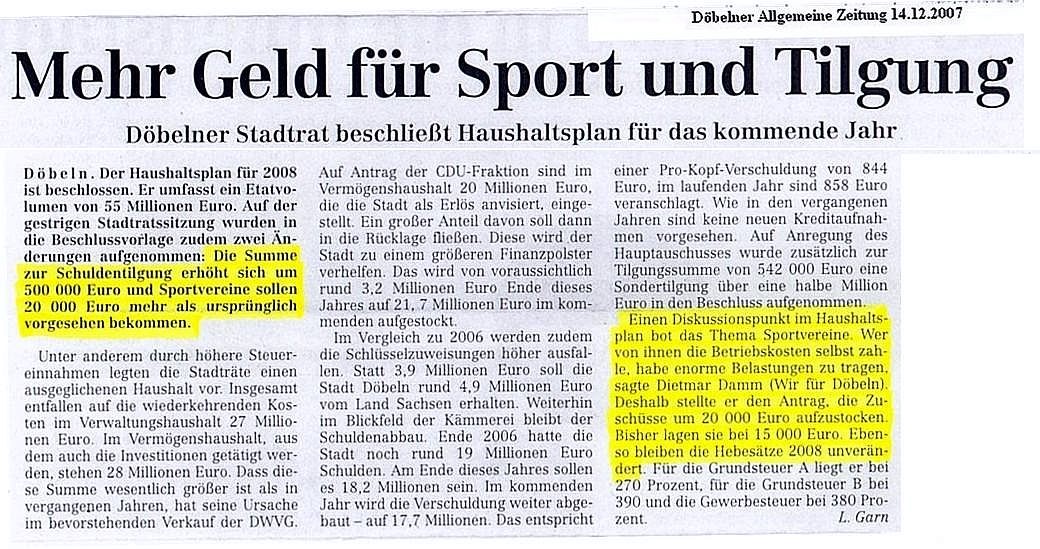 WIR F&Uuml;R D&Ouml;BELN, HANDELN STATT REDEN