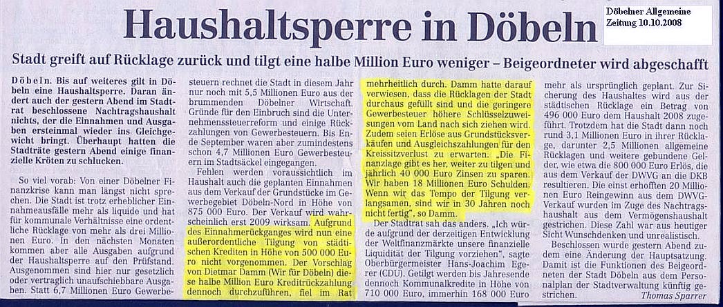 WIR F&Uuml;R D&Ouml;BELN, HANDELN STATT REDEN