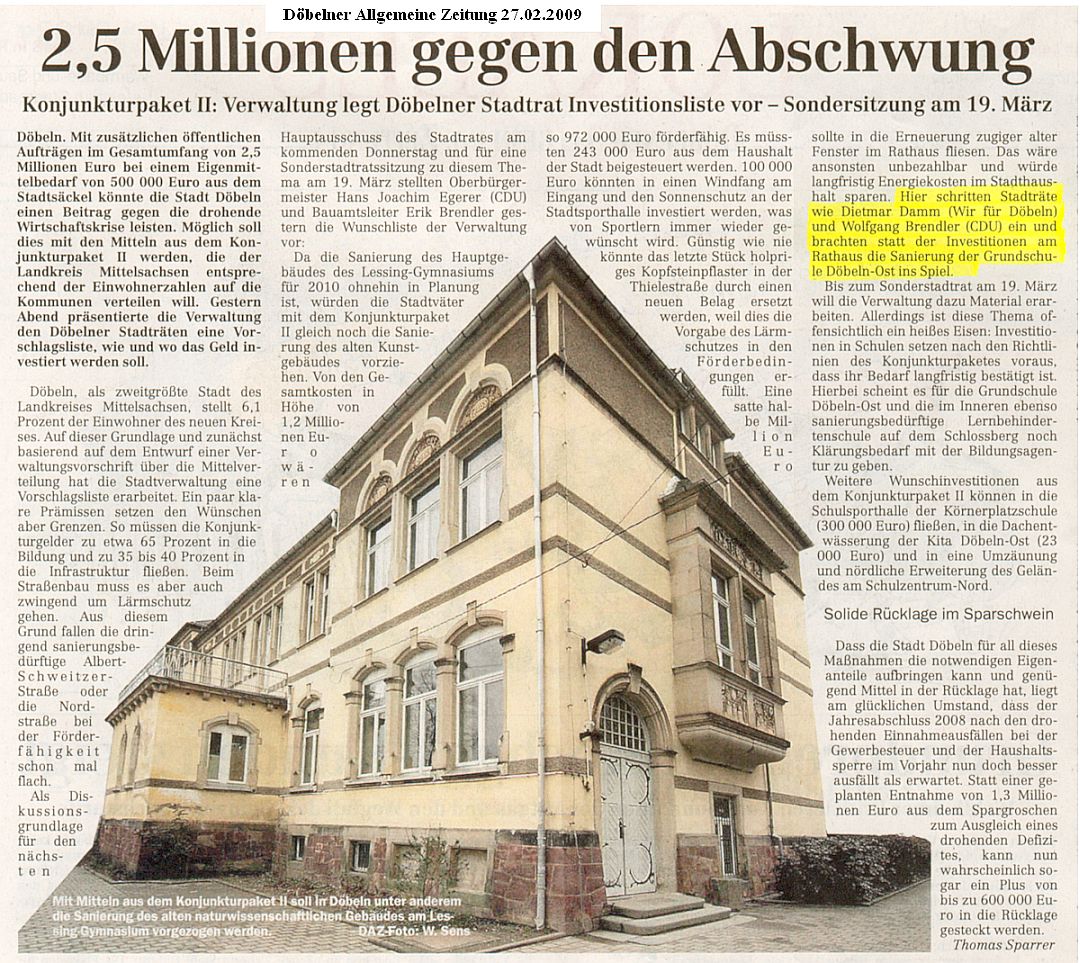 WIR F&Uuml;R D&Ouml;BELN, HANDELN STATT REDEN
