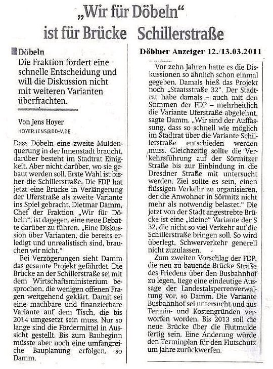 WIR F&Uuml;R D&Ouml;BELN, HANDELN STATT REDEN