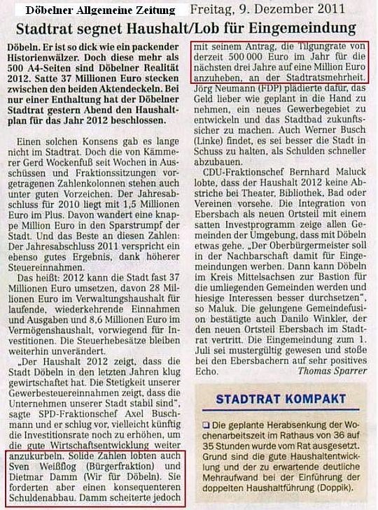 WIR F&Uuml;R D&Ouml;BELN, HANDELN STATT REDEN