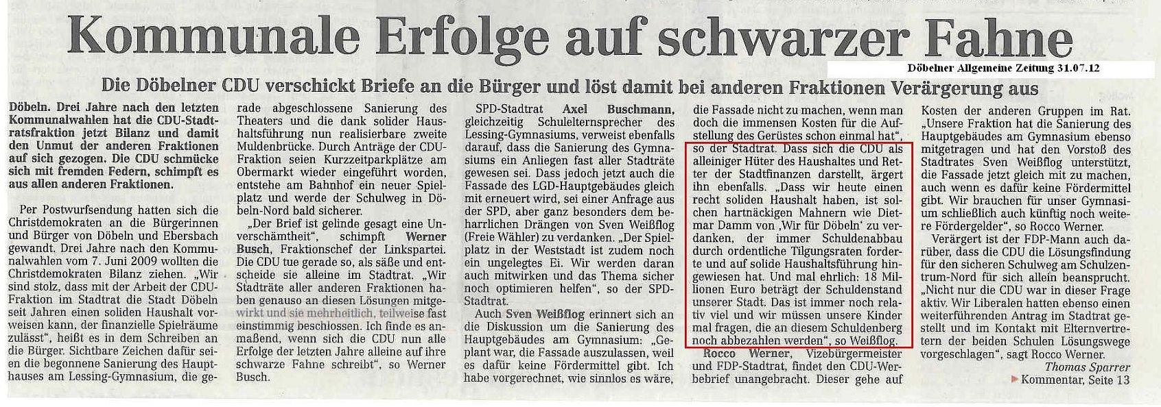 WIR F&Uuml;R D&Ouml;BELN, HANDELN STATT REDEN