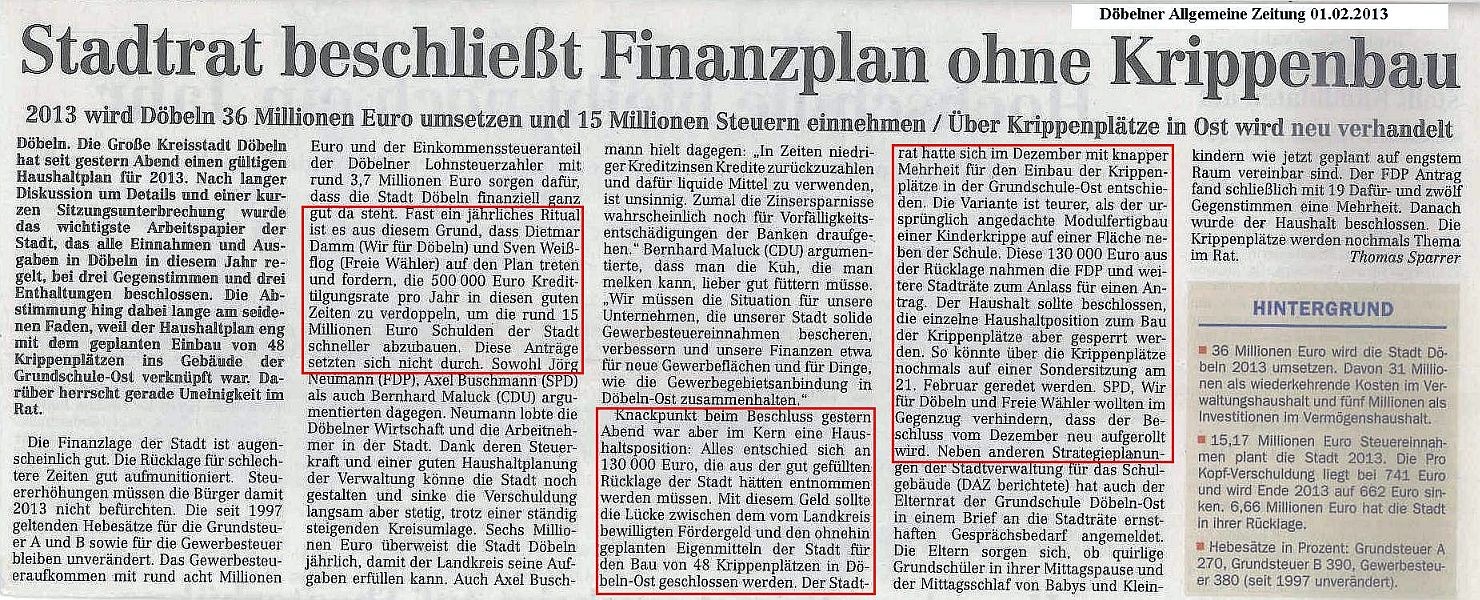 WIR F&Uuml;R D&Ouml;BELN, HANDELN STATT REDEN