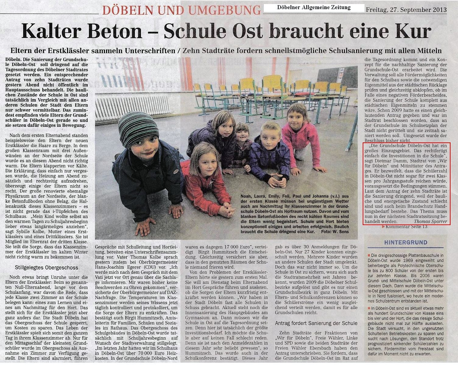 WIR F&Uuml;R D&Ouml;BELN, HANDELN STATT REDEN
