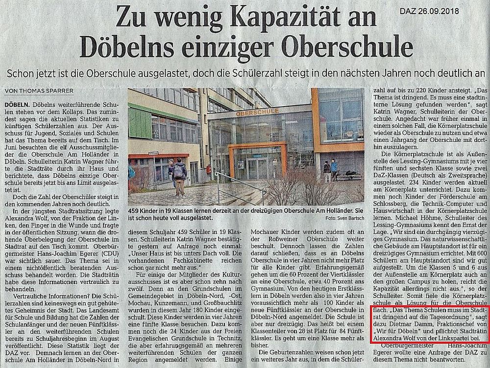 WIR F&Uuml;R D&Ouml;BELN, HANDELN STATT REDEN