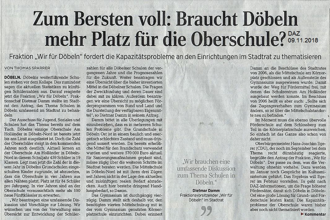 WIR F&Uuml;R D&Ouml;BELN, HANDELN STATT REDEN