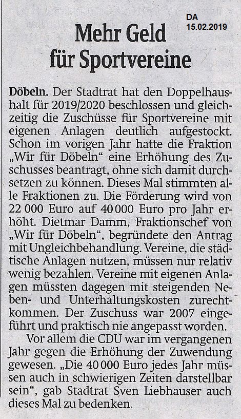 WIR F&Uuml;R D&Ouml;BELN, HANDELN STATT REDEN