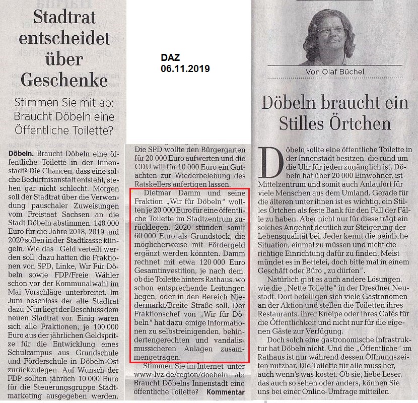 WIR F&Uuml;R D&Ouml;BELN, HANDELN STATT REDEN