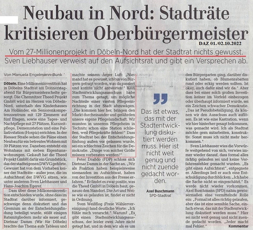 WIR F&Uuml;R D&Ouml;BELN, HANDELN STATT REDEN