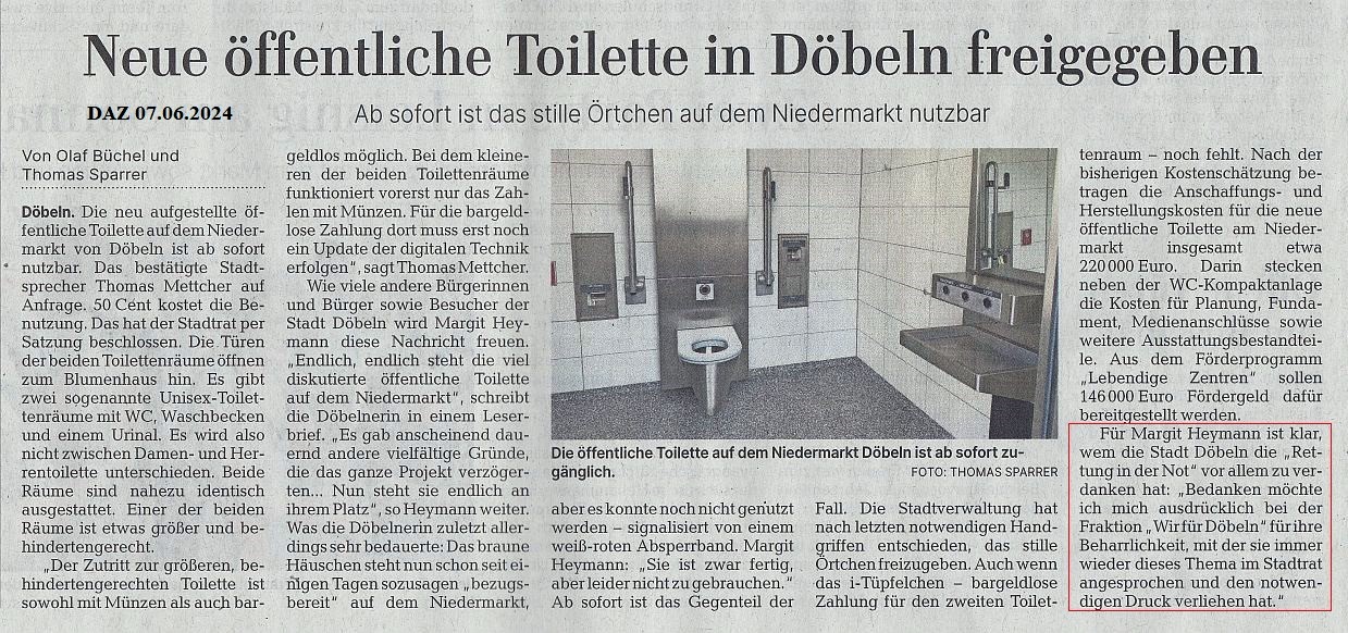 WIR F&Uuml;R D&Ouml;BELN, HANDELN STATT REDEN