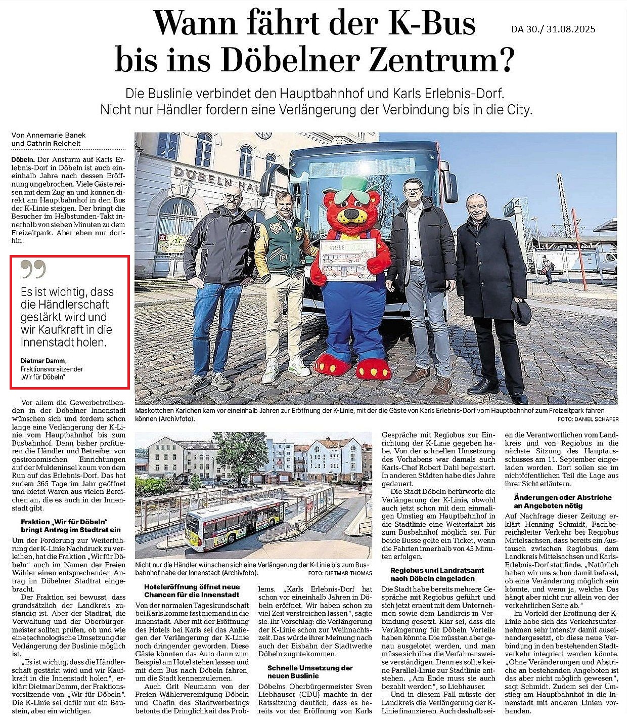 WIR F&Uuml;R D&Ouml;BELN, HANDELN STATT REDEN