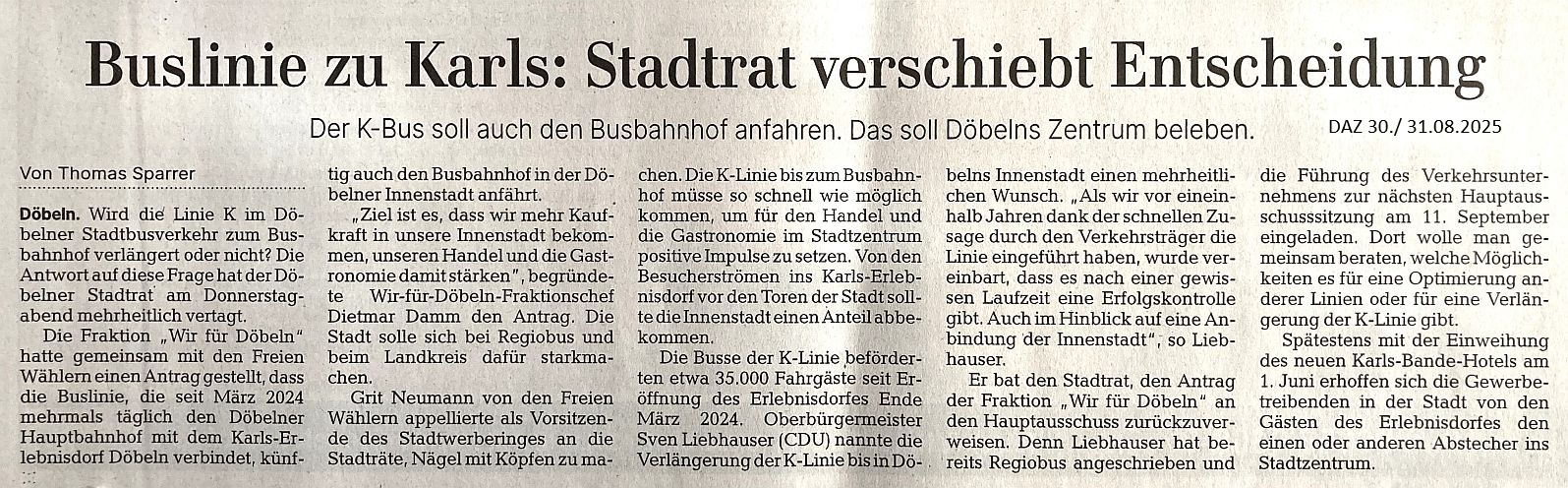 WIR F&Uuml;R D&Ouml;BELN, HANDELN STATT REDEN